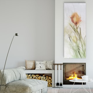 Mike Calascibetta 'Tulip Breeze I' Canvas Premium Gallery-wrapped Wall Art