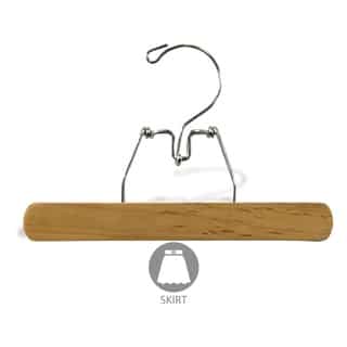 Wooden Clamp Pant Hanger, 9 inches long in Natural Finish with Felt Inserts (Box of 12)