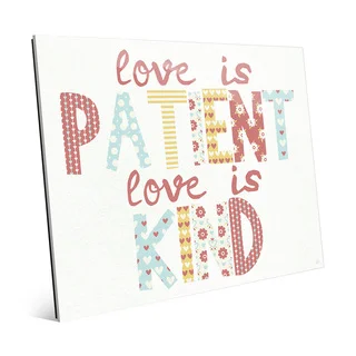 'Love is Patient, Kind' Glass Nursery Wall Art