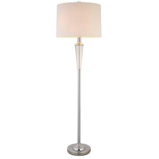 Artiva USA Crystal Suite Collection 60"H Modern Chrome 2-Light LED Crystal Floor Lamp with Dimmer