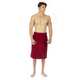 Men's Turkish Velour Cotton Soft Touch Striped Fleece Spa Bath Towel Wrap - Thumbnail 2