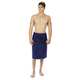 Men's Turkish Velour Cotton Soft Touch Striped Fleece Spa Bath Towel Wrap - Thumbnail 1