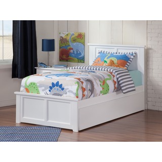 Atlantic Madison White Twin Bed with Matching Footboard and Urban Trundle Bed