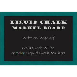 Framed Liquid Chalk Marker Board, French Teal Rustic
