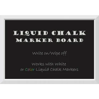 Framed Liquid Chalk Marker Board, Blanco White