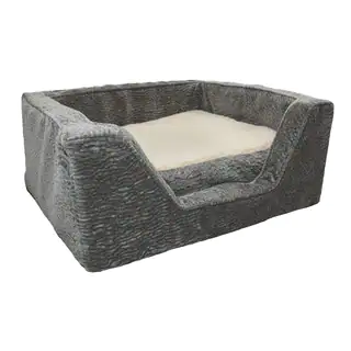 Snoozer Premium Tan/Grey Microsuede Memory Foam Piston Dog Bed