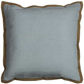 Rizzy Home Solid Blue Cotton 22 x 22 Decorative Filled Throw Pillow