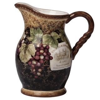 Certified International Gilded Ceramic 88-ounce Wine Pitcher