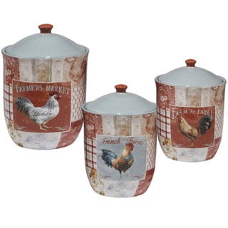 Certified International Farm House Ceramic Canisters (Pack of 3)