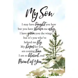 'My Son' Woodland Grace Series Wood 6-inch x 9-inch Plaque with Easel