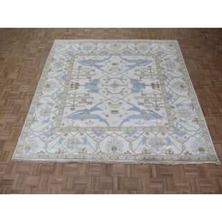 Oriental Ivory Wool Oushak Hand-knotted Rug (8'11 x 9')