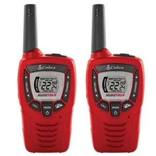 Cobra CRS399 22-Channel Red Up to 30-mile Range Walkie Talkies with NOAA Weather
