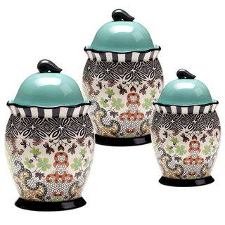 Tracy Porter for Poetic Wanderlust 'Rose Boheme' Multicolored Earthenware Canisters (Set of 3)