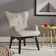 Alida Button Tufted Linen Fabric Accent Chair by MID-CENTURY LIVING