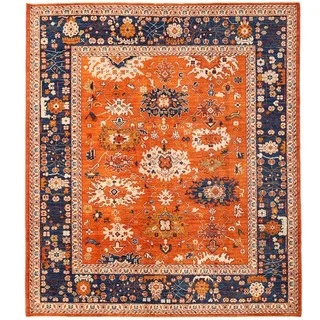 Herat Oriental Afghan Hand-knotted Vegetable Dye Mahal Wool Rug (8'6 x 9'9)