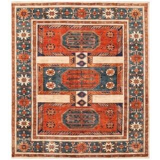 Herat Oriental Afghan Hand-knotted Vegetable Dye Turkoman Wool Rug (8'2 x 9'5)