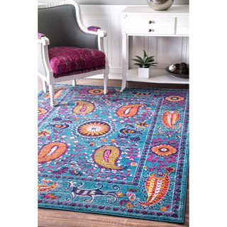 nuLOOM Traditional Vibrant Paisley Blue Rug (5' x 7'5)