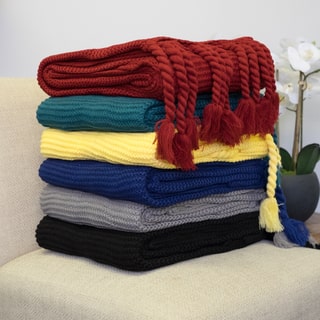 Solid Luxurious 100% Acrylic Throw Blanket (50x60) Assorted Colors