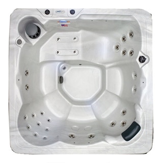Hudson Bay Spas Sterling White Shell Stainless Steel 6 Person 29 Jet Spa with Stainless Jets