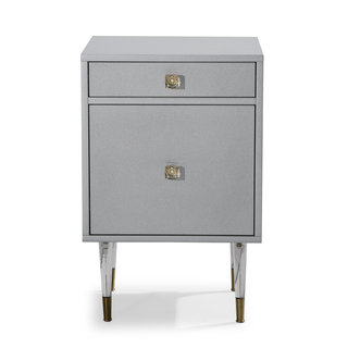 Contemporary Glam Grey Charm Accent Table