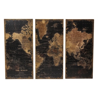 Stanford World Map Wall Decor (Pack of 3)
