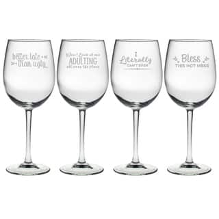 Boozily Honest Assortment Wine Glass (Set of 4)