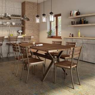 Amisco Dock Metal Chairs and Laredo Table, Dining Set
