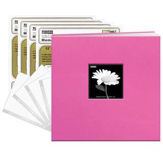 Pioneer Bright Pink Fabric Frame Cover 12-inch x 12-inch 20-sheet Bound Scrapbook