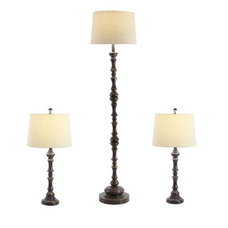 Urban Designs 30-inch Table Lamps and 61-inch Floor Lamp (Set of 3)