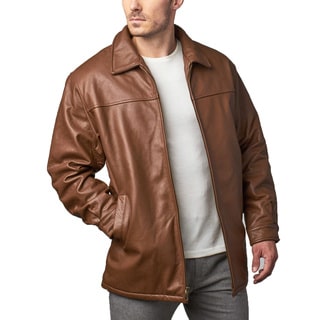 Tanners Avenue Men's Brown Leather Zip Front Jacket