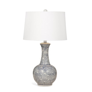 Trenton 28-inch White and Blue Ceramic Table Lamp