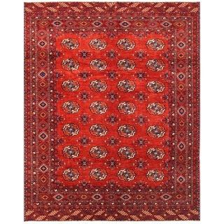 Herat Oriental Afghan Hand-knotted Vegetable Dye Turkoman Wool Rug (8'10 x 11'1)