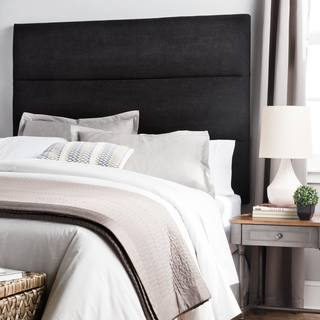 Humble + Haute Hereford King Size Black Suede Upholstered Headboard