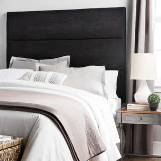 Humble + Haute Hereford Queen Size Black Suede Upholstered Headboard
