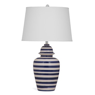 Davis Blue/ White Striped Ceramic Table Lamp