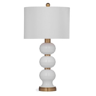 Willa 28-inch White and Gold Glass Table Lamp