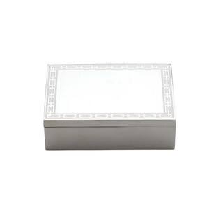 Reed Barton Silvertone and White Metal Link Design Decorative Box