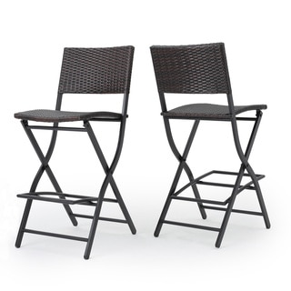 Margarita Outdoor Wicker Barstool (Set of 2) by Christopher Knight Home