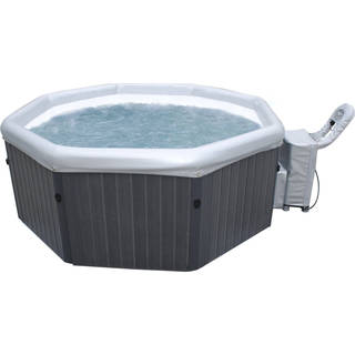 MSpa Premium Tuscany Hot Tub 4 Person Inflatable Plastic Wood Bubble Spa PM-610S