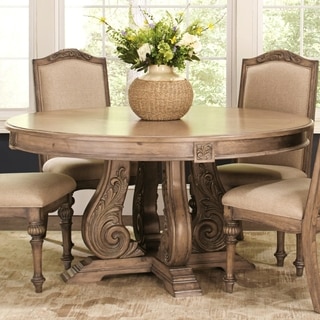 La Bauhinia French Antique Carved Wood Design Round Dining Table