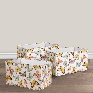 Lush Decor Flutter Butterfly Fabric 3-piece Collapsible Box Set