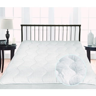 St. James Home Twice as Nice 300 Thread Count Reversible Mattress Pad - White