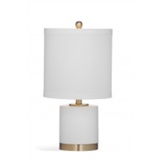 Bassett Mirror Company Audrey 21-inch White and Gold Glass Table Lamp