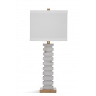 Bassett Mirror Company Janna White Glass 30-inch Table Lamp