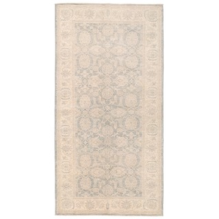 Herat Oriental Afghan Hand-knotted Vegetable Dye White Wash Oushak Wool Rug (4'2 x 8')