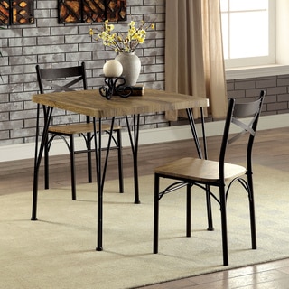 Furniture of America Hathway Industrial 3-piece Grey/Dark Bronze Compact Dining Set