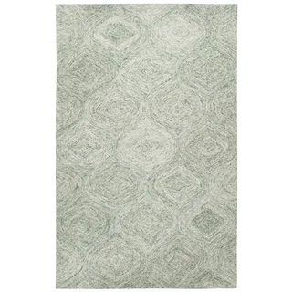 Hand-tufted Brindleton Green Trellis Wool Area Rug (9' x 12')