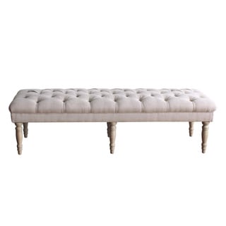 HomePop Layla Tufted Bench - Natural