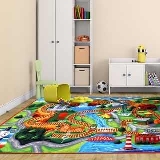 HiT Thomas the Tank Engine Multicolor Polyester Kids Rug by Gertmenian (5'4 x 7'4)