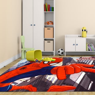 Marvel Spiderman Multicolor Polyester Kids Rug by Gertmenian (4'6 x 6'6)